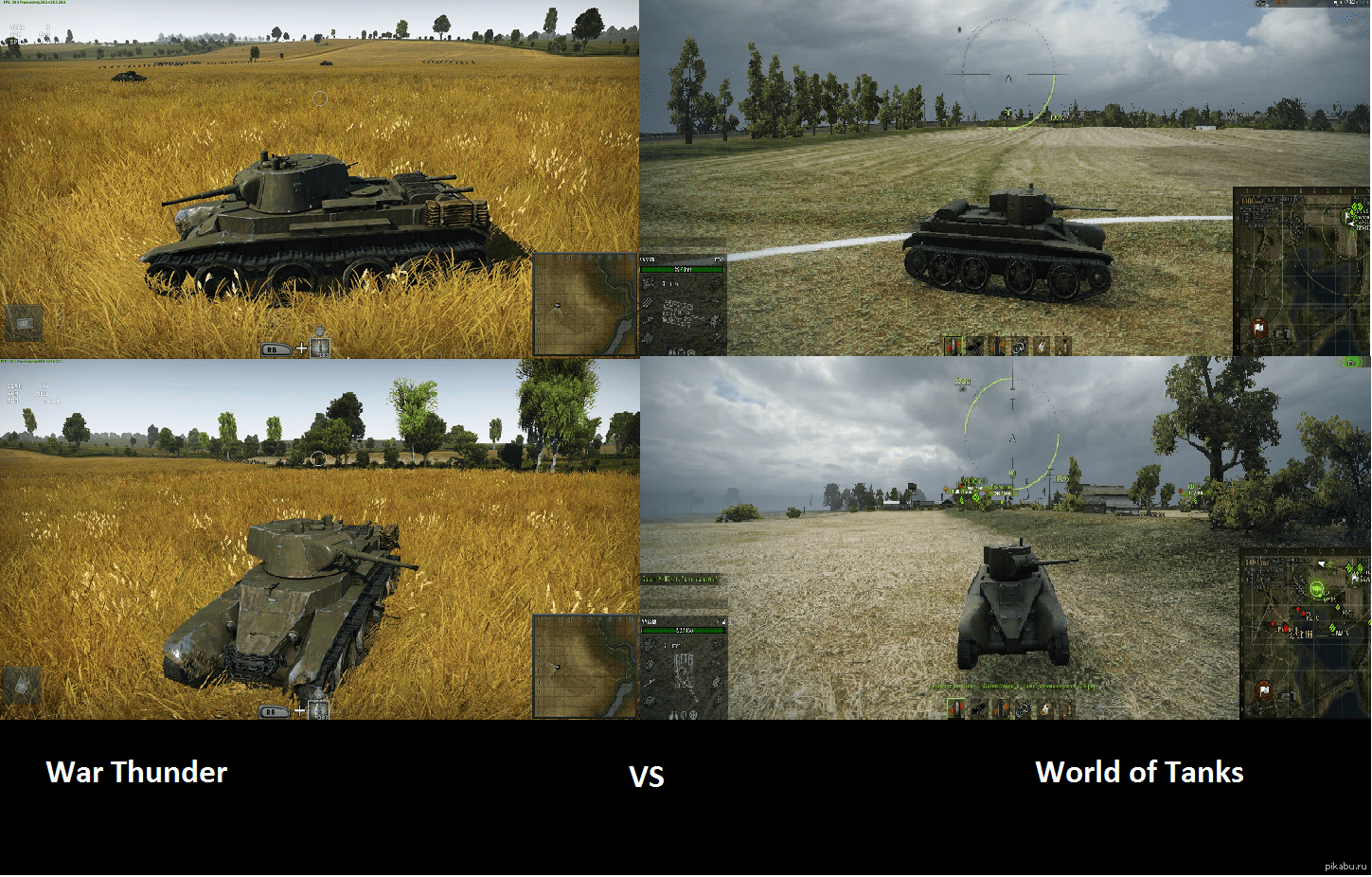 Сравниваются достоинства и недостатки игр War Thunder и World of Tanks